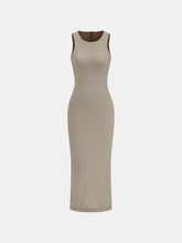 Slim Fit Checkered Sleeveless Maxi Dress