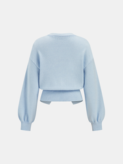 Metal Shell Split Hem Knit Cardigan