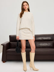 Floral Embroidery Wool Blend Sweater