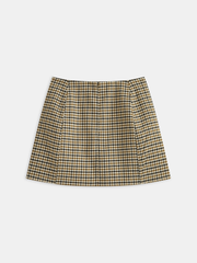 Metal Detail Checkered Mini Skirt