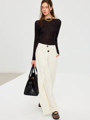 Off-Shoulder Sheer Knit Top