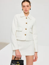 Tweed Lapel Jacket and Mini Skirt Set