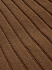 Ribbed Side Slit Button Detail Midi Skirt