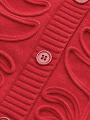 Embroidered Crew Neck Knit Top