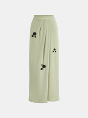 Sequin Flower One-Shoulder Knit Top and Skirt Set