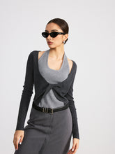 2 in 1 Twist Color-Block Wool Blend Knit Top