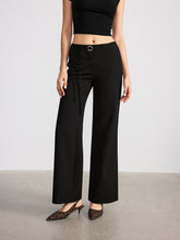Mid-Waist Straight-Leg Pants