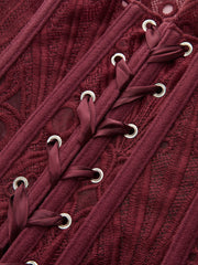 Lace Cut-Out Adjustable Back Tie Corset Top