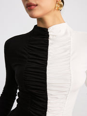 Two-Tone Ruched T-Shirt