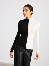 Two-Tone Ruched T-Shirt