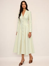 Lapel Collar Button Front Maxi Dress