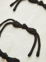 Contrast Knot Button Knit Cardigan