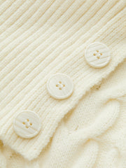 Asymmetric Collar Cable Knit Sweater