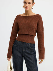 Wool Blend Off-Shoulder Sweater