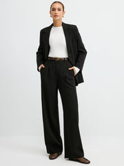 Ribbed Crew Neck Long Sleeve T-Shirt