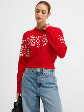 Floral-Patterned Wool Blend Cardigan