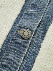 2 in 1 Denim Paneled Cardigan