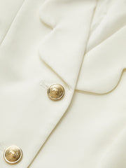Scalloped Collar Metal Button Blazer