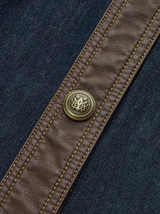 Contrast Trim Denim Sleeveless Mini Dress