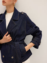 Denim Short Trench Coat