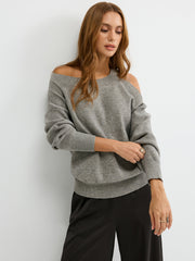 Reversible Cold-Shoulder Knit Top