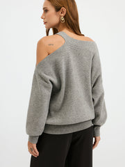 Reversible Cold-Shoulder Knit Top