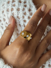 Pearl Embellished Golden Ring