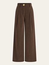 Corduroy Wide-Leg Pleated Pants