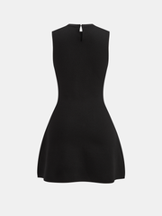 Sleeveless Flared Dress with Sequin Embellishments