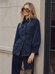 Contrast Stitch Denim Jacket