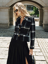 Plaid Wool Blend Blazer