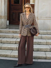 Houndstooth Belted Blazer