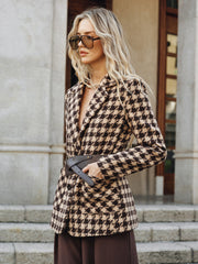 Houndstooth Belted Blazer