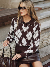 Argyle Pattern Collared Sweater