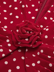 Polka Dot Rosette Top and Skirt Set