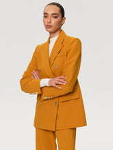 Double-Breasted Metal Button Blazer