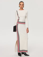 Striped Wool-Blend Knit Top