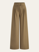 Pleated Pinstriped Wide-Leg Pants