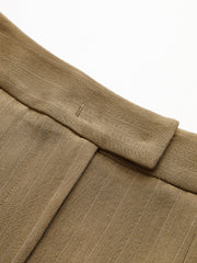 Pleated Pinstriped Wide-Leg Pants