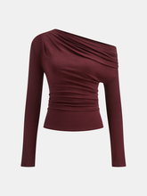 Asymmetric Draped One-Shoulder T-Shirt