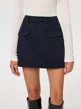 Cotton Blend Mini Skirt without Belt