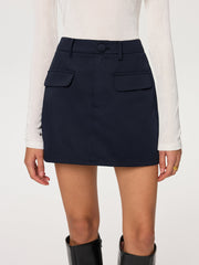 Cotton Blend Mini Skirt without Belt