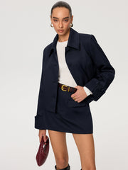 Cotton Blend Mini Skirt without Belt