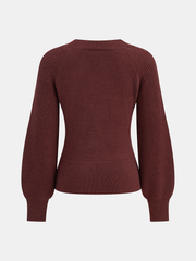 Asymmetrical Decor Button Sweater