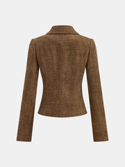 Scalloped Edge Tweed Lapel Jacket