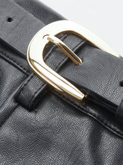 Belted Faux Leather Mini Skirt