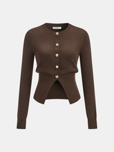 Metal Button Knit Cardigan