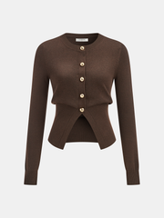 Metal Button Knit Cardigan