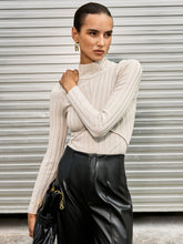 Mock Neck Seamed Sweater