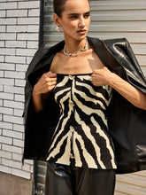 Zebra Print Strapless Sweater Vest